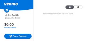 Screenshot of Venmo - Hide the Friend Feed