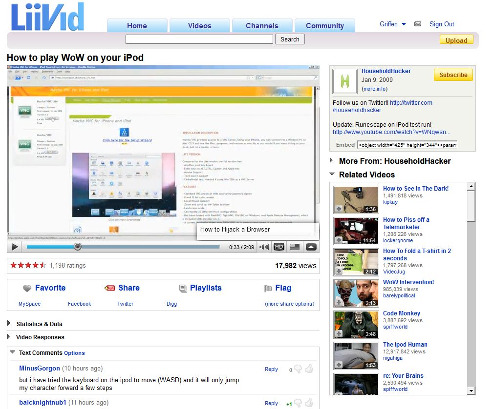 Screenshot of LIIVID THEME FOR YT2009