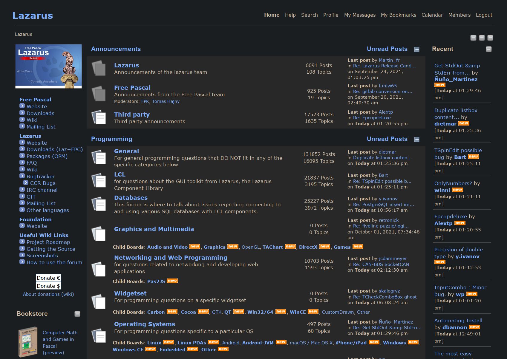 Screenshot of Lazarus Forum