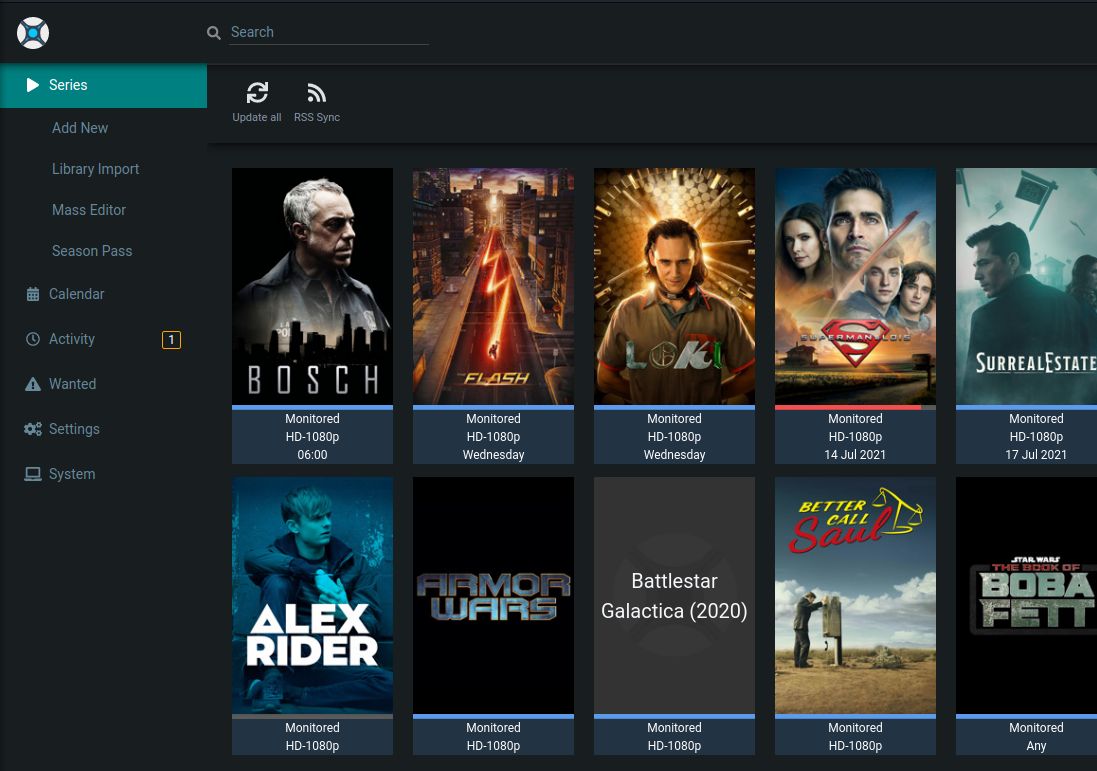 Screenshot of Sonarr3.0