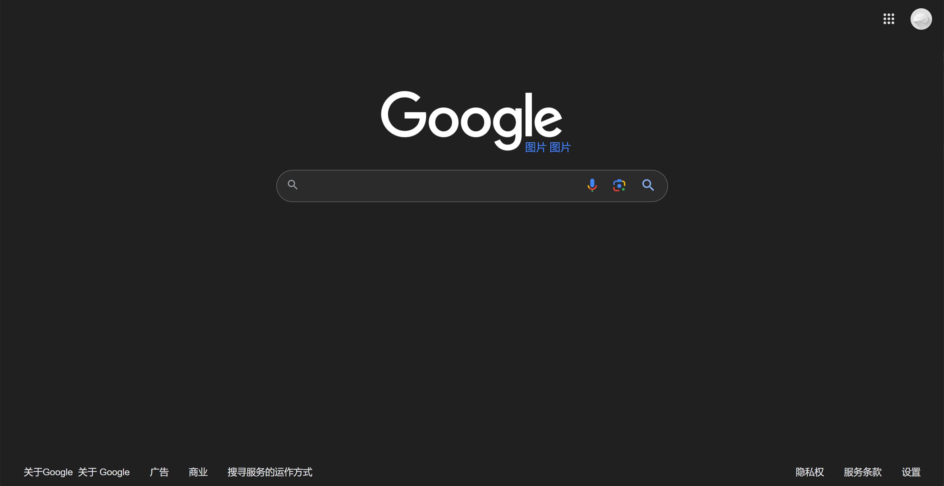 Screenshot of Google Space Grey