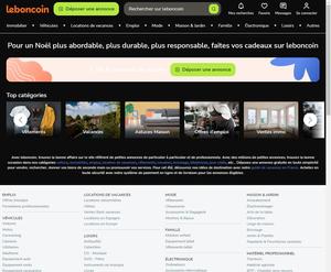 Screenshot of www.leboncoin.fr dark green