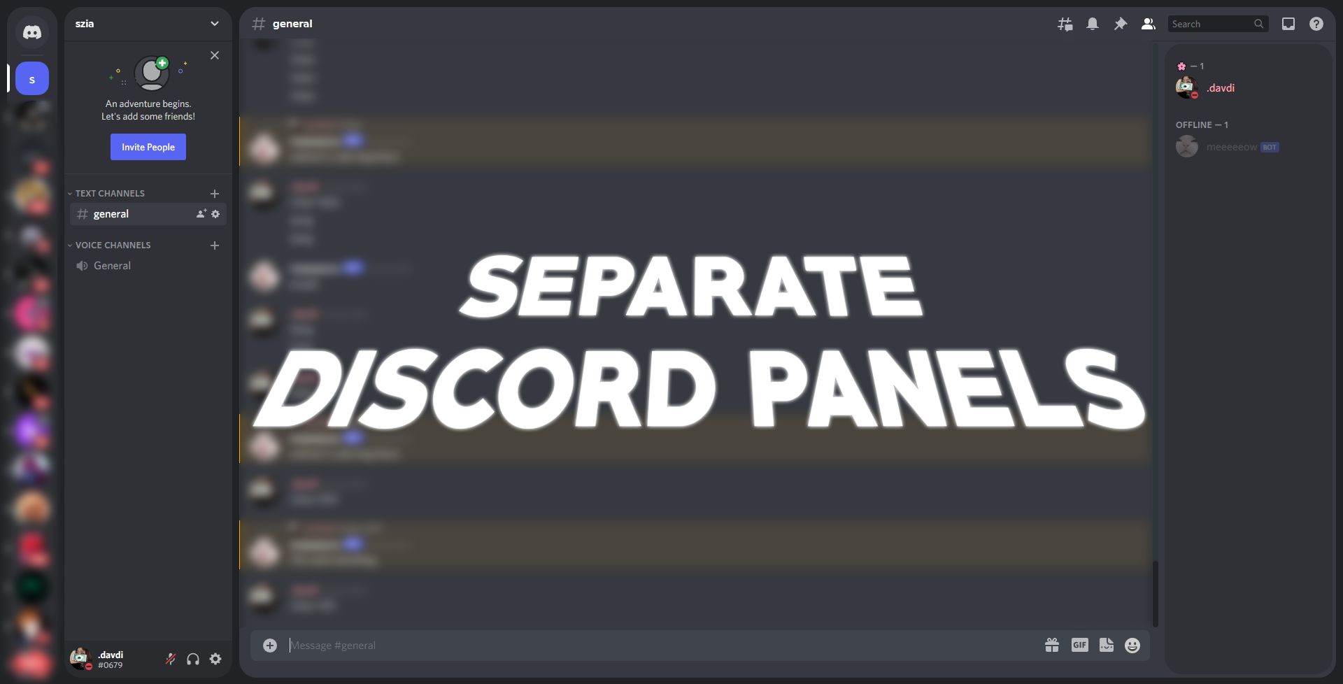 Screenshot of Separate discord tabs