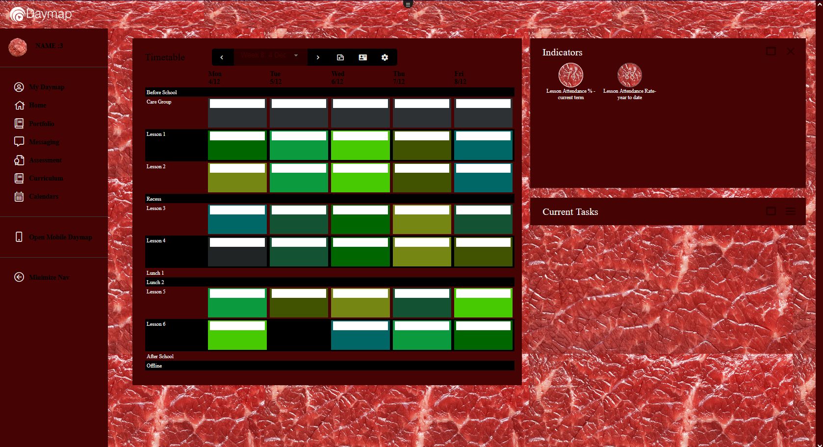 Screenshot of Meat Daymap Style Template