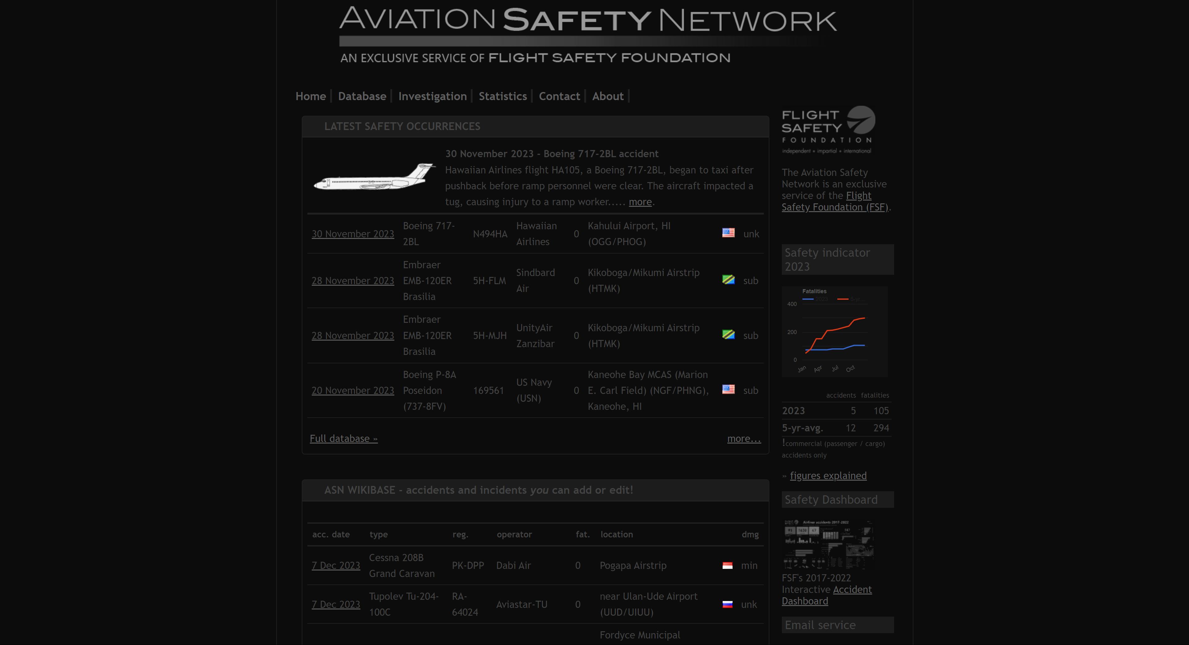 Screenshot of Aviation Safety - Dark X