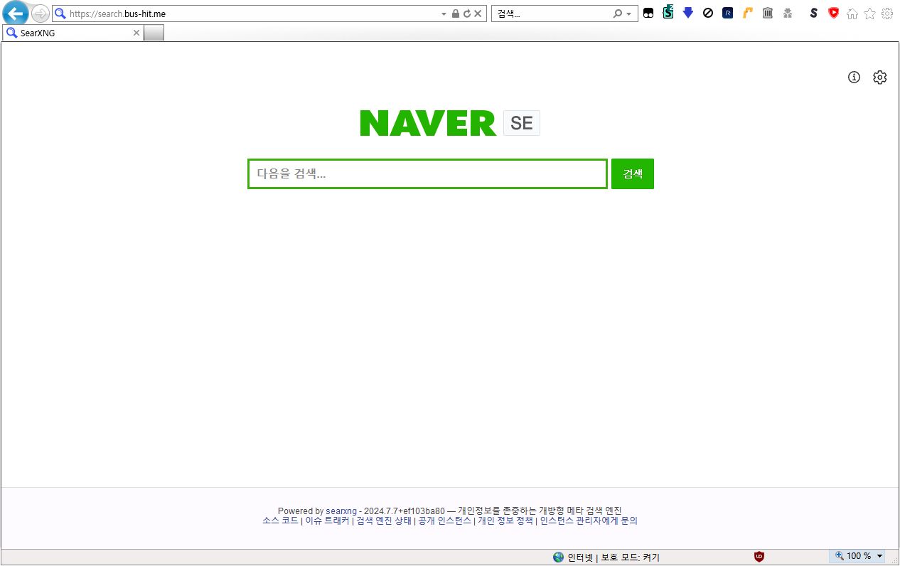 Screenshot of searx naver