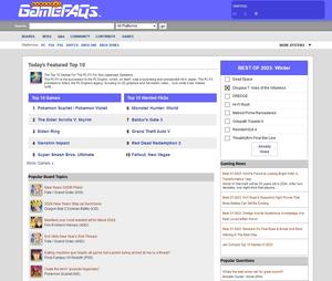 Screenshot of GAMEFAQS 2011