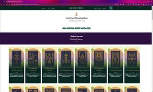 Screenshot of labyrinthos.co - Dense Tarot Card List