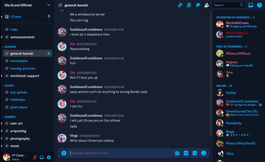 Screenshot of Dark Neon Blue Discord