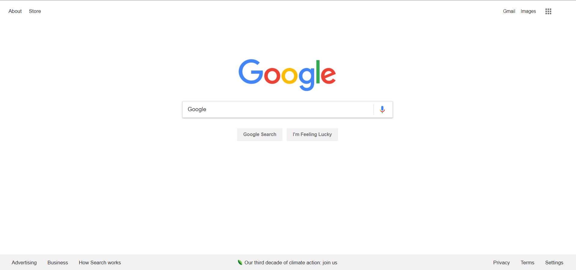 Screenshot of 2017 Google