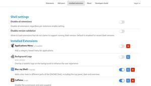 Screenshot of Gnome Shell Extension
