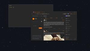 Screenshot of mastodon minimalist gruvbox orange