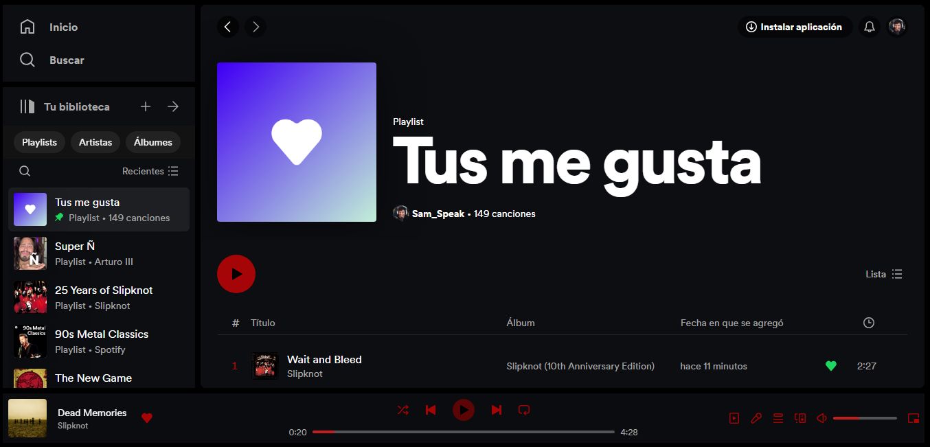 Screenshot of Spotify Red