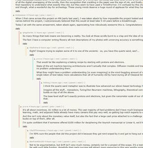 Screenshot of Hacker News comment level indicators