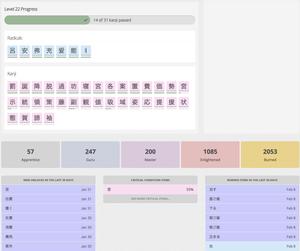 Screenshot of WaniKani Light