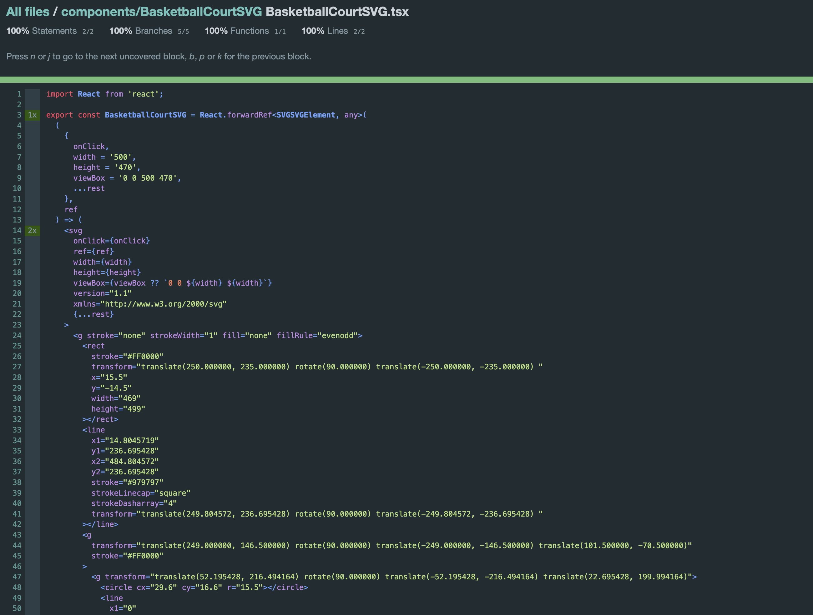 Screenshot of istanbul lcov Material Theme Darker