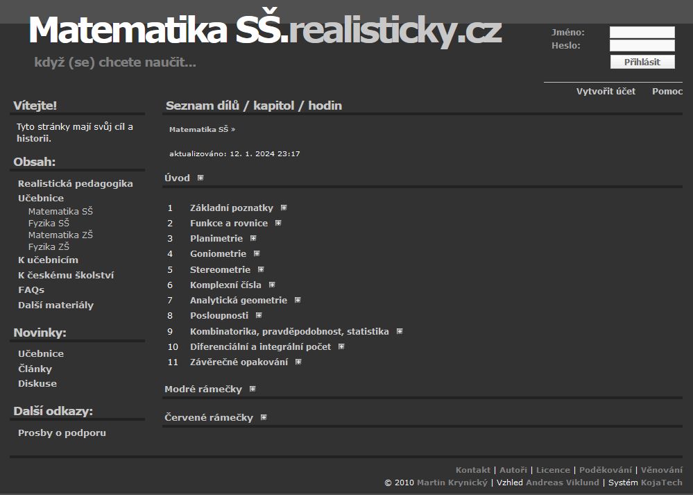 Screenshot of Matematika Realisticky