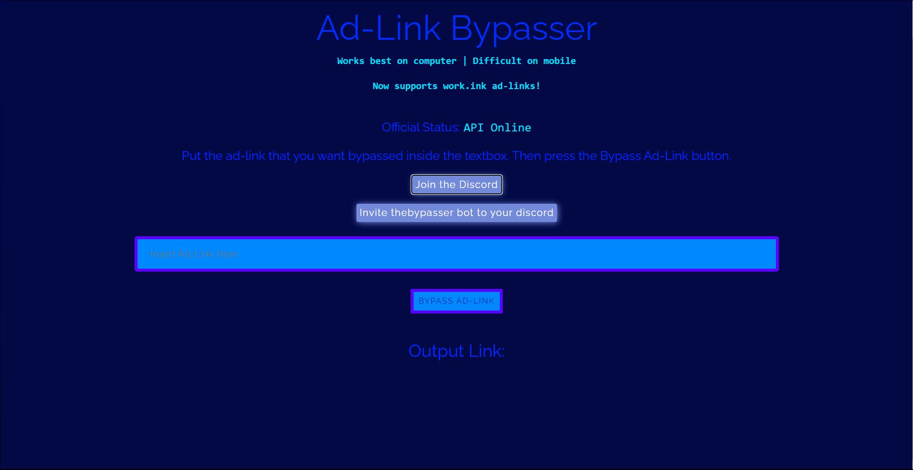 Screenshot of Zodiac's Linkvertise Bypasser