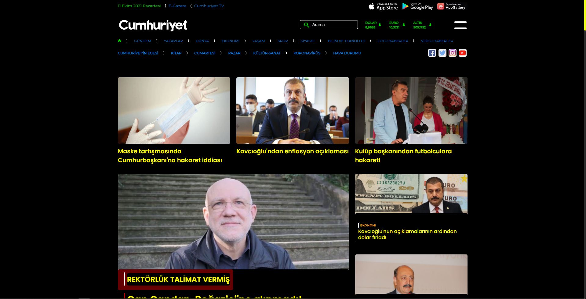 Screenshot of Cumhuriyet Haber Koyu Tema