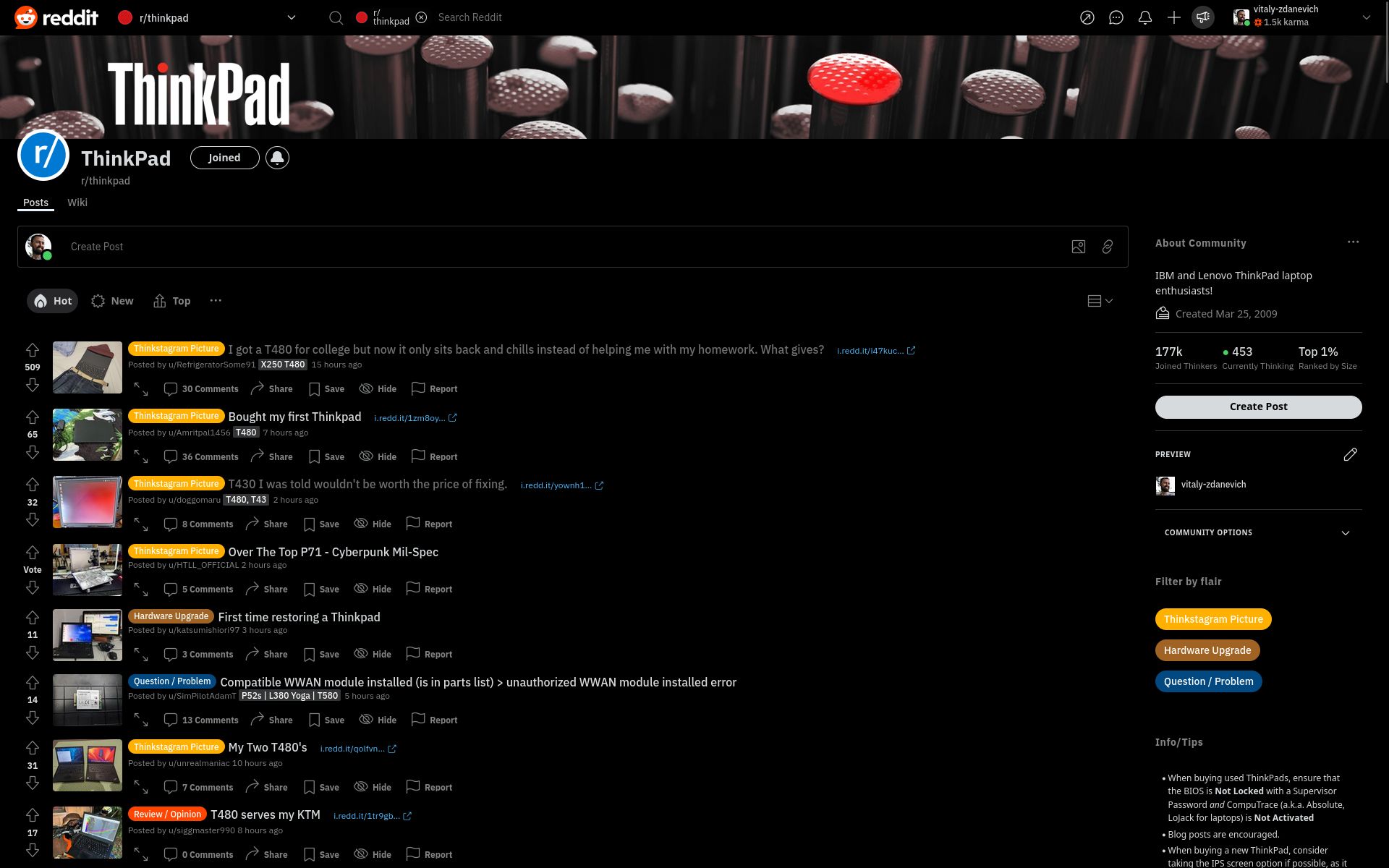 Screenshot of Reddit black