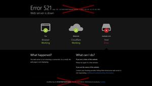 Screenshot of CloudFlare Error - Dark Mode & Hide IP