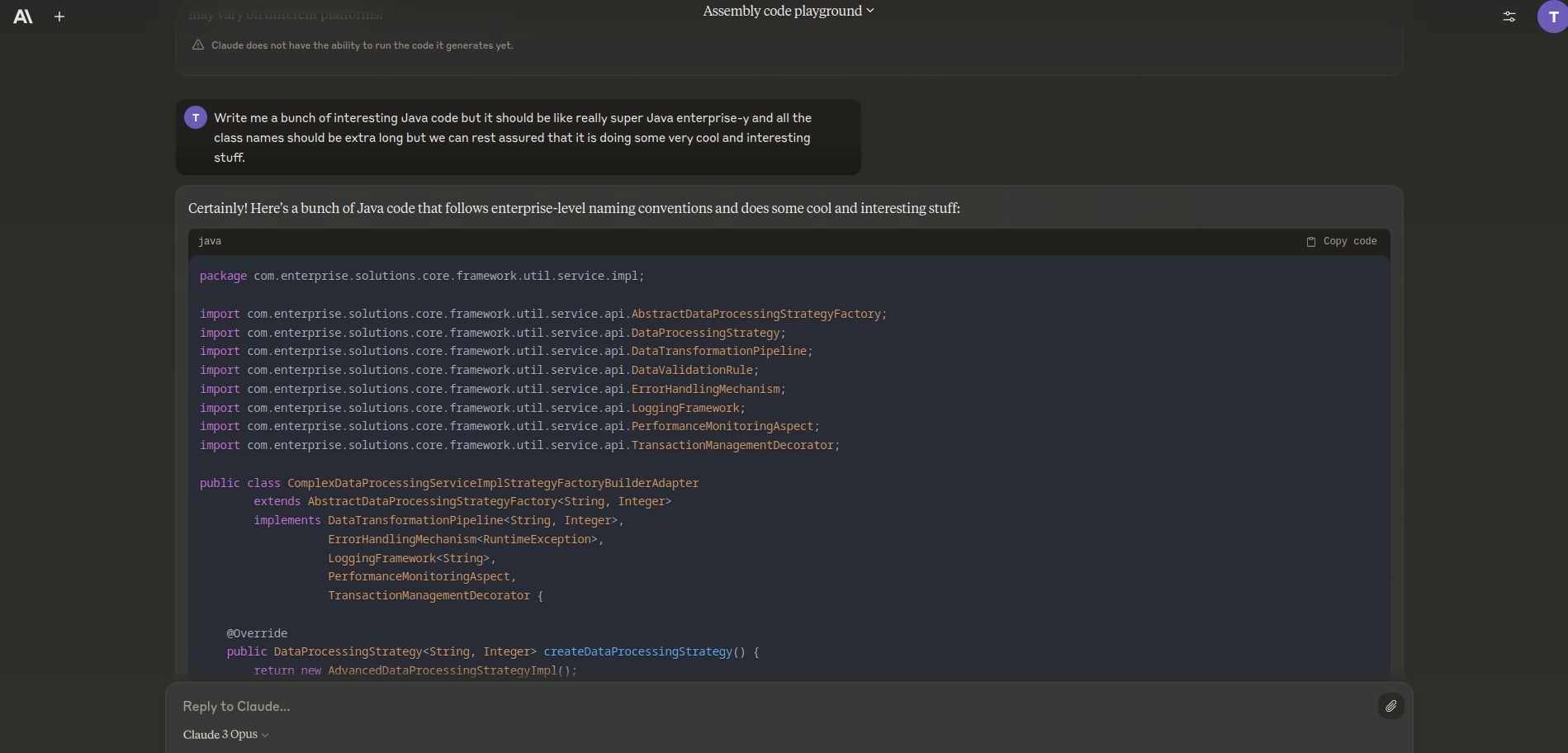 Screenshot of Claude AI Full Width