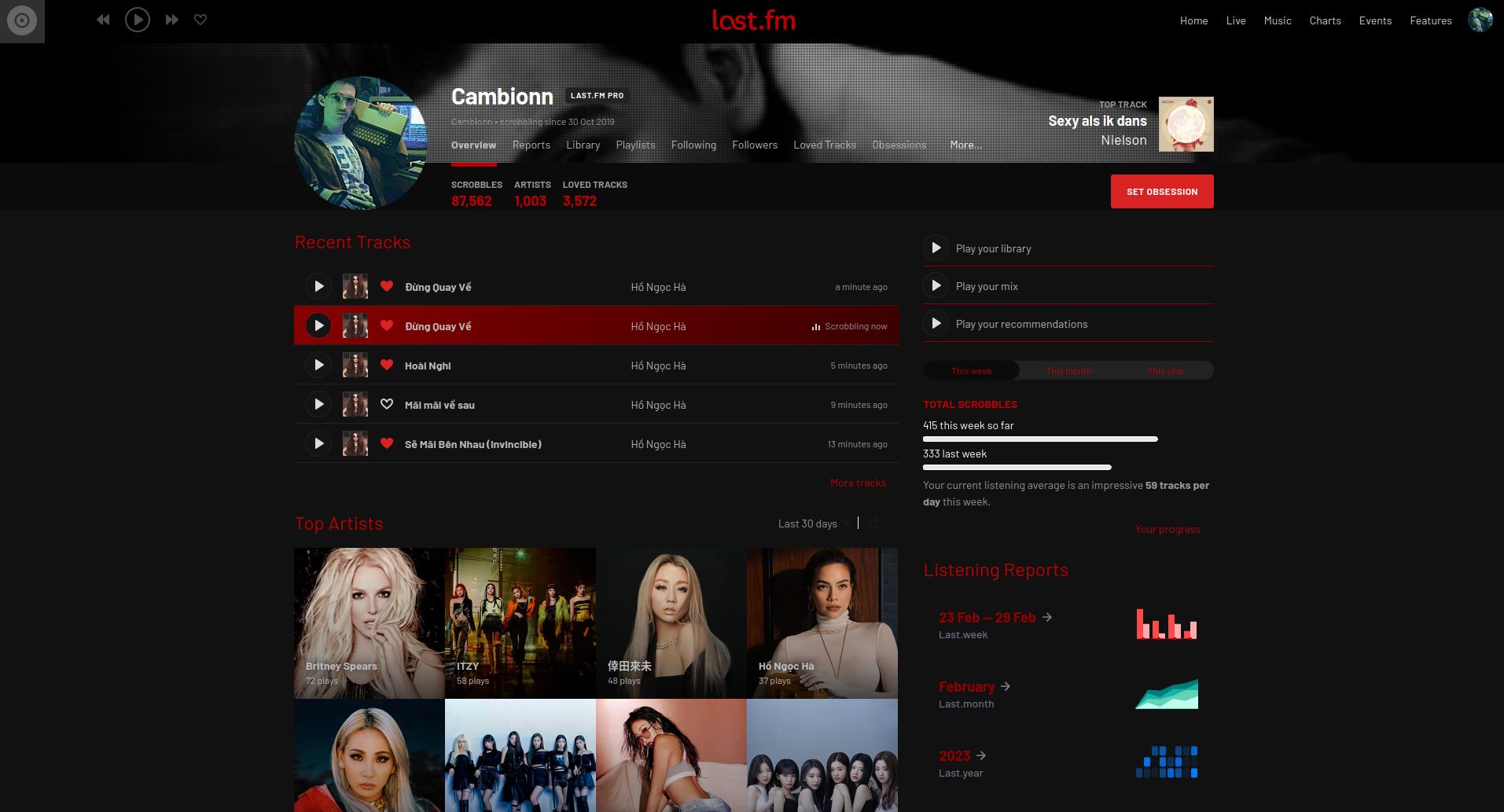 Screenshot of Patched | Last.FM - Dark