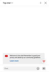 Screenshot of YouTube chat reaction control opacity