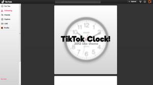 Screenshot of TikTok Clock! a 2012-like theme. (Unfinised)