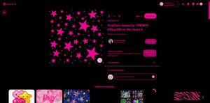 Screenshot of hot-pink with dark mode Pinterest