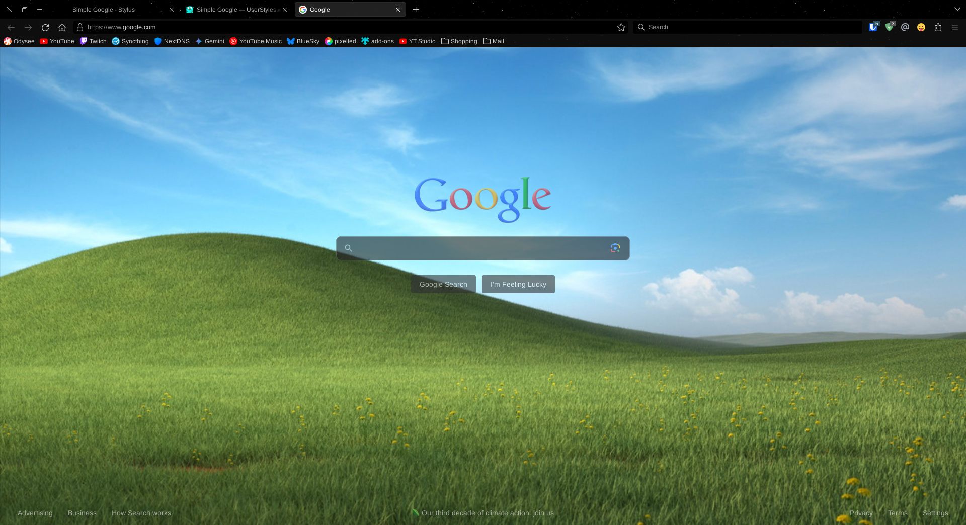 Screenshot of Simple Google