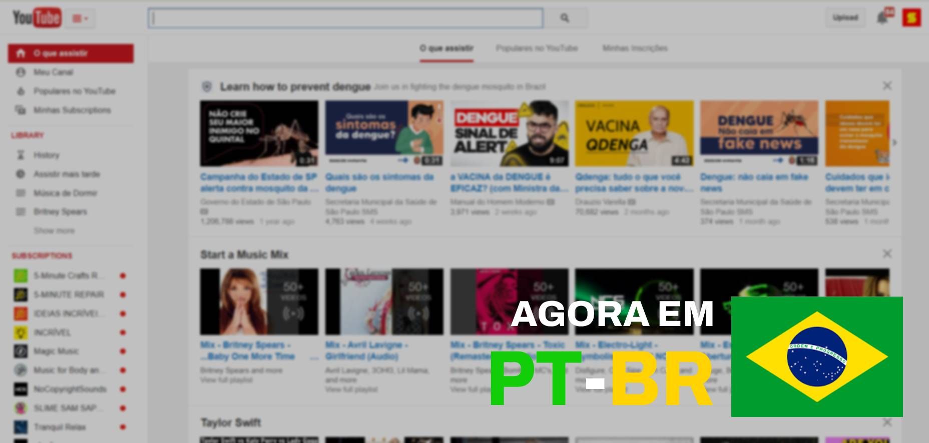 Screenshot of YouTube 2014 for Rehike (Portuguese Version)