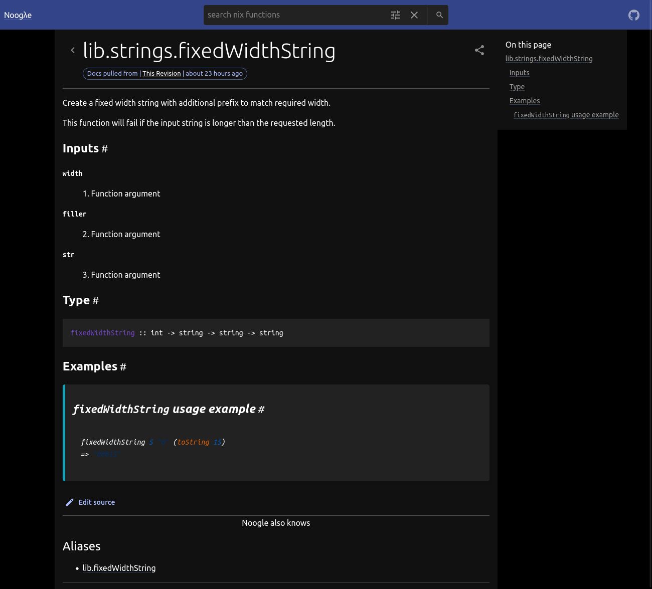 Screenshot of noogle.dev - darkmode