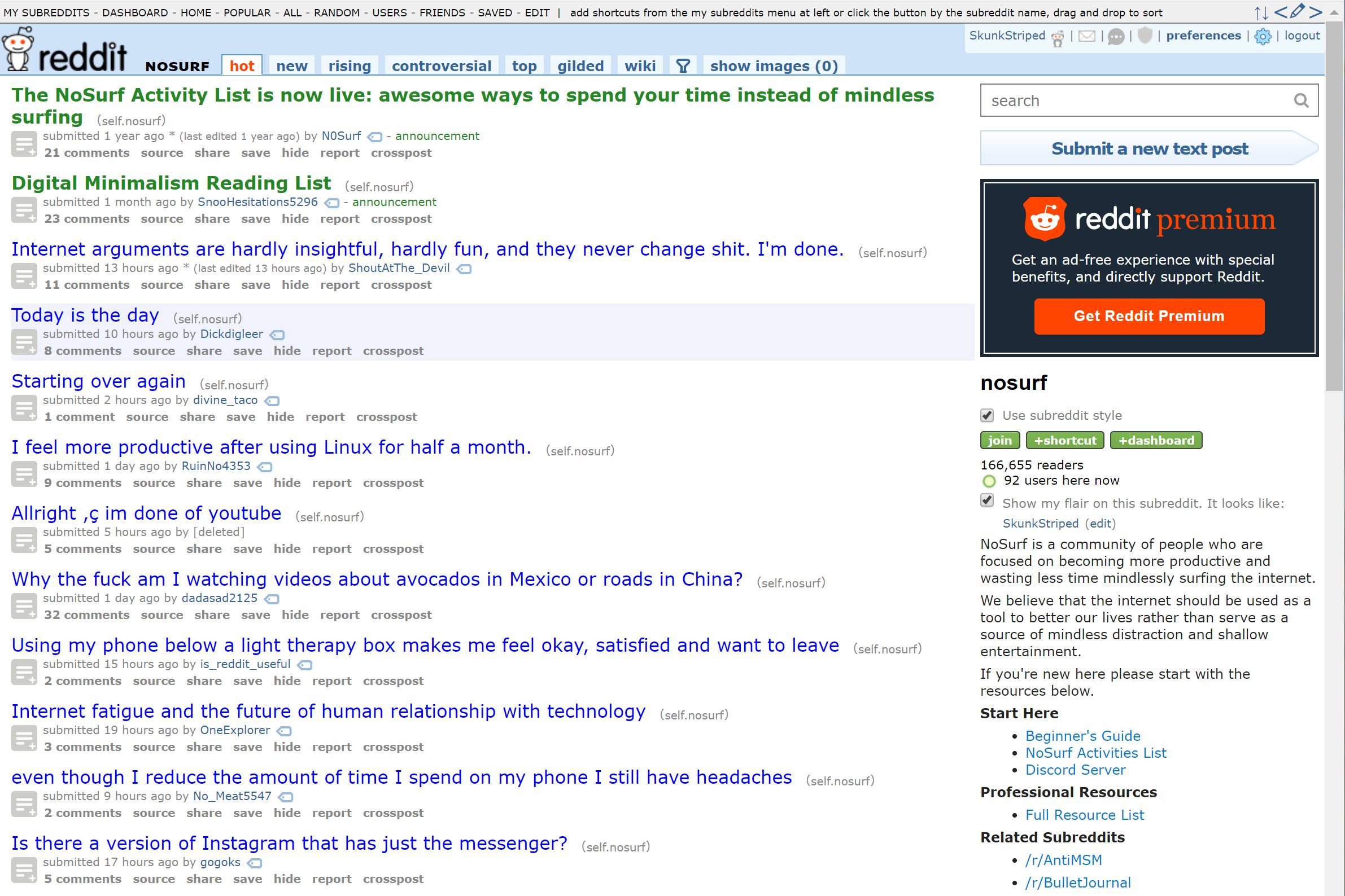 Screenshot of Reddit - Hide Karma, Scores, Awards, and Votes