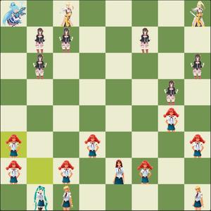 Screenshot of Everlasting Summer VS Konosuba anime girls chess