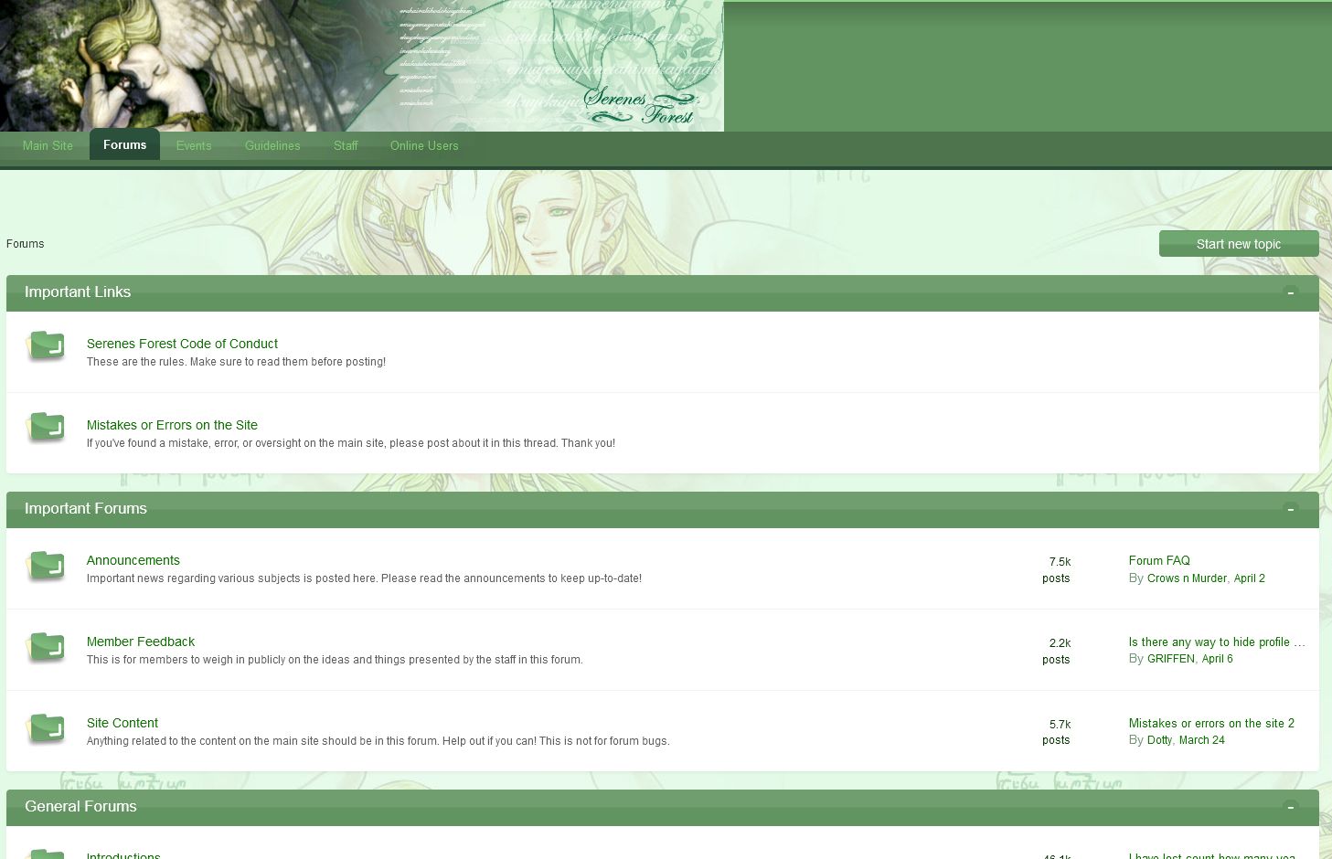 Screenshot of SERENES FOREST FORUMS 2011