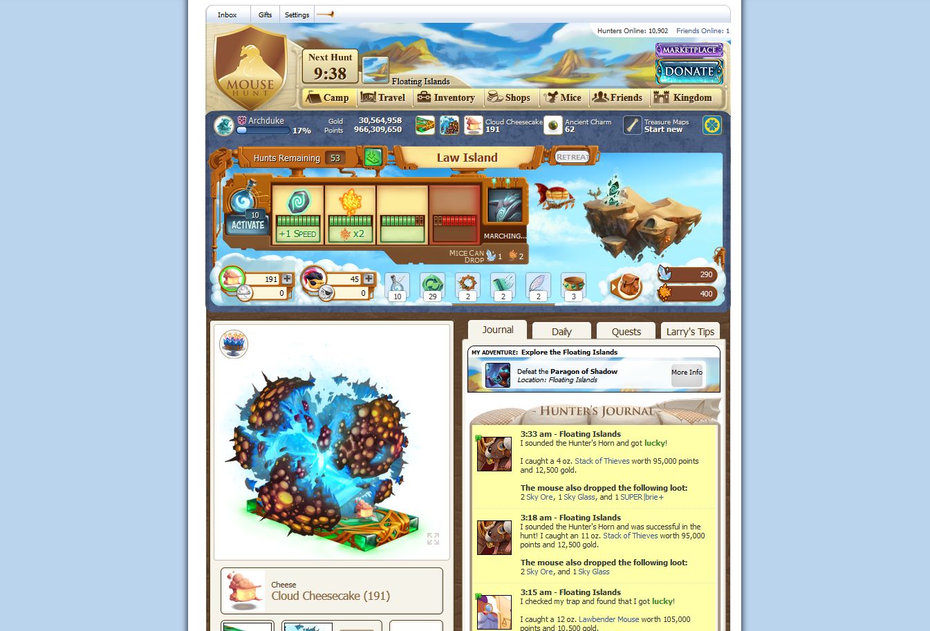 Screenshot of Clean Mousehunt