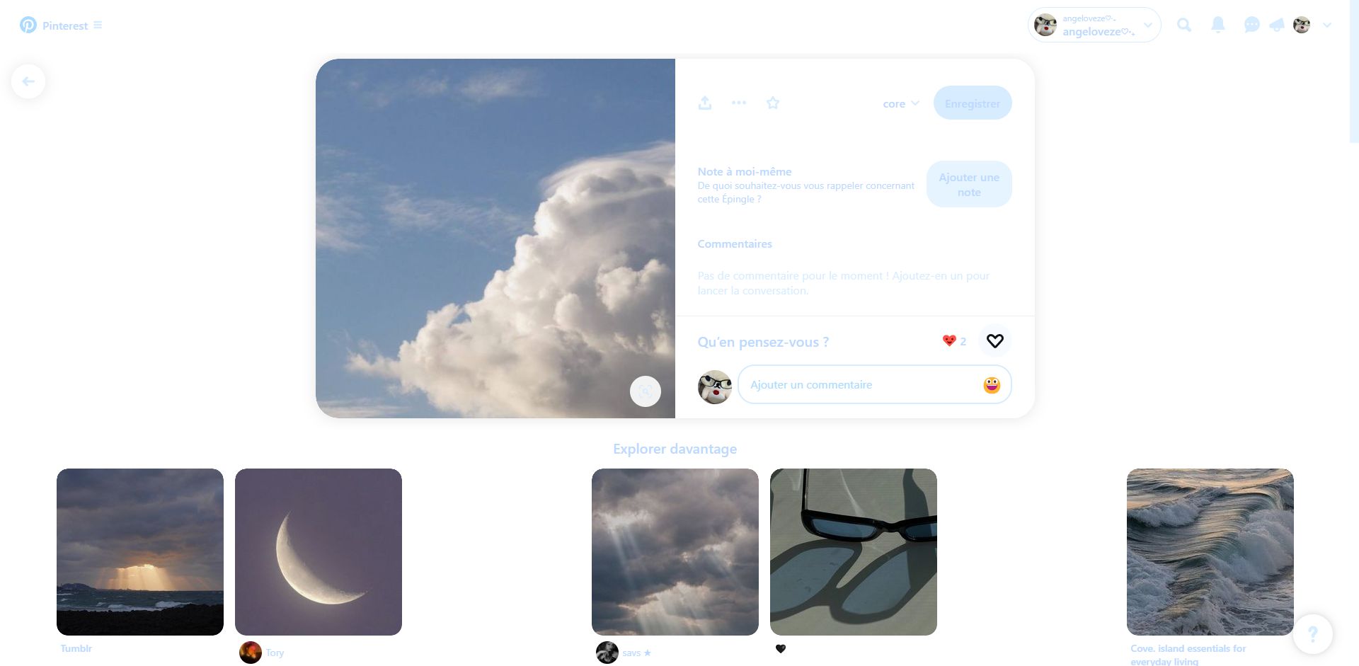 Screenshot of pinterest sky blue