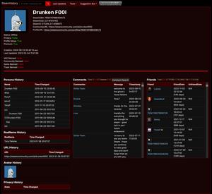 Screenshot of Deep red theme for steamhistory.net
