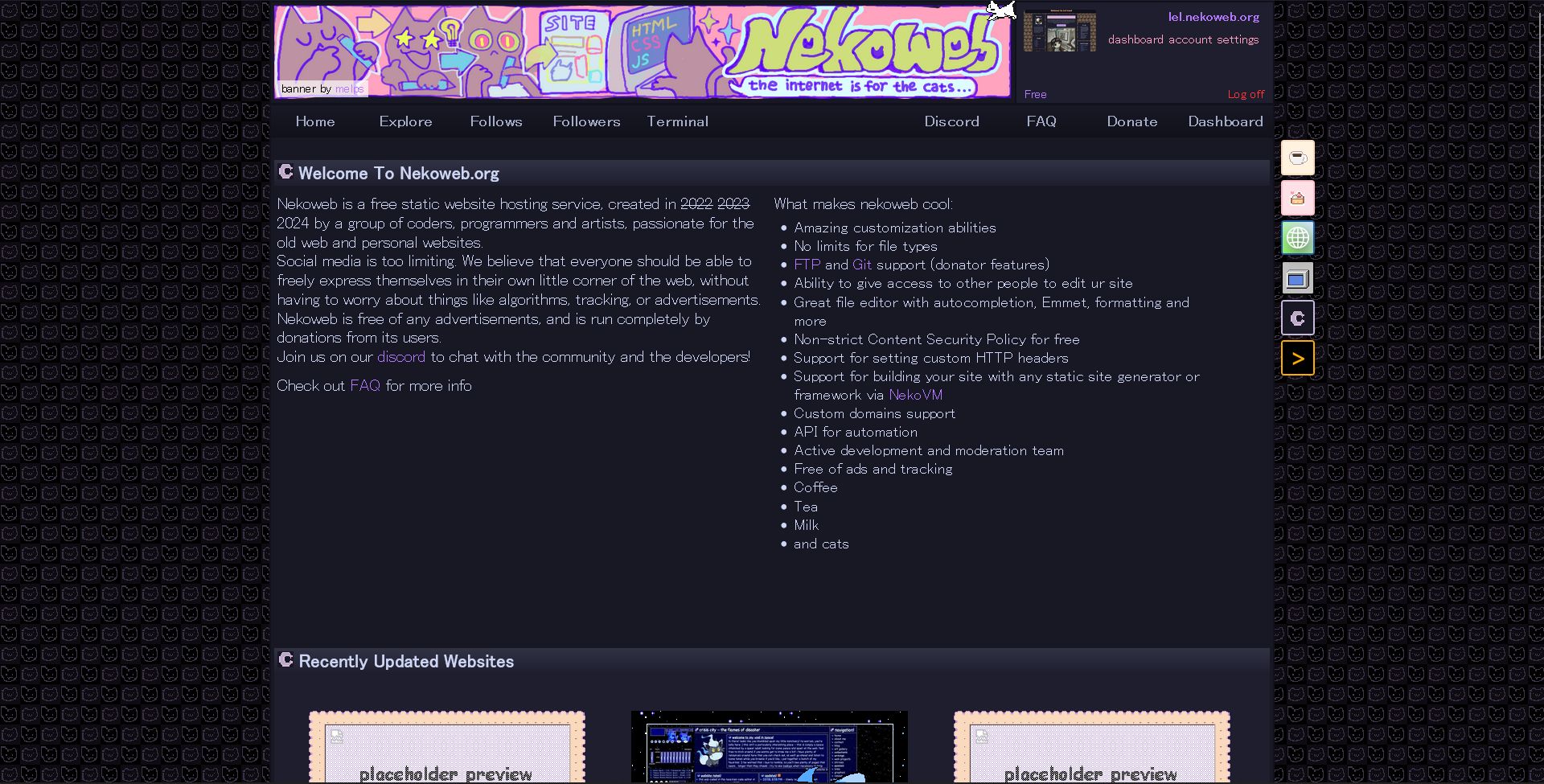 Screenshot of Nekoppuccin Web Theme (UNMAINTAINED)