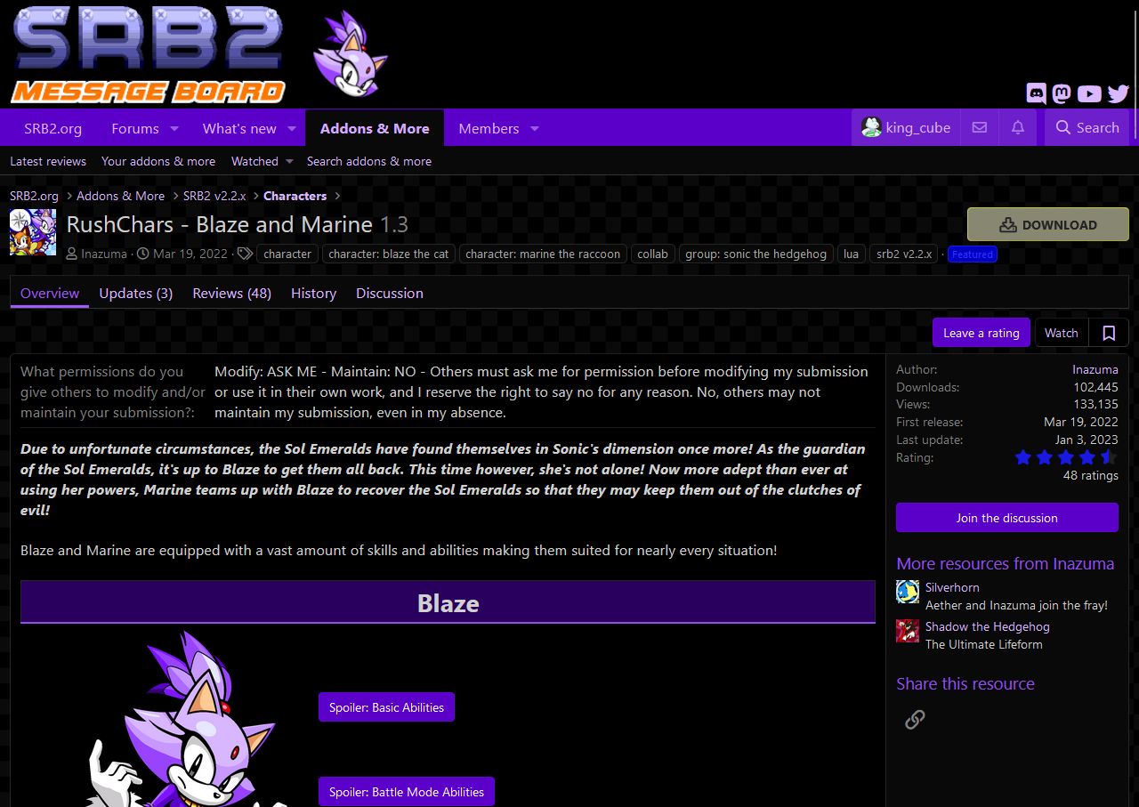 Screenshot of SRB2 Message Board Theme - Blazing Hot