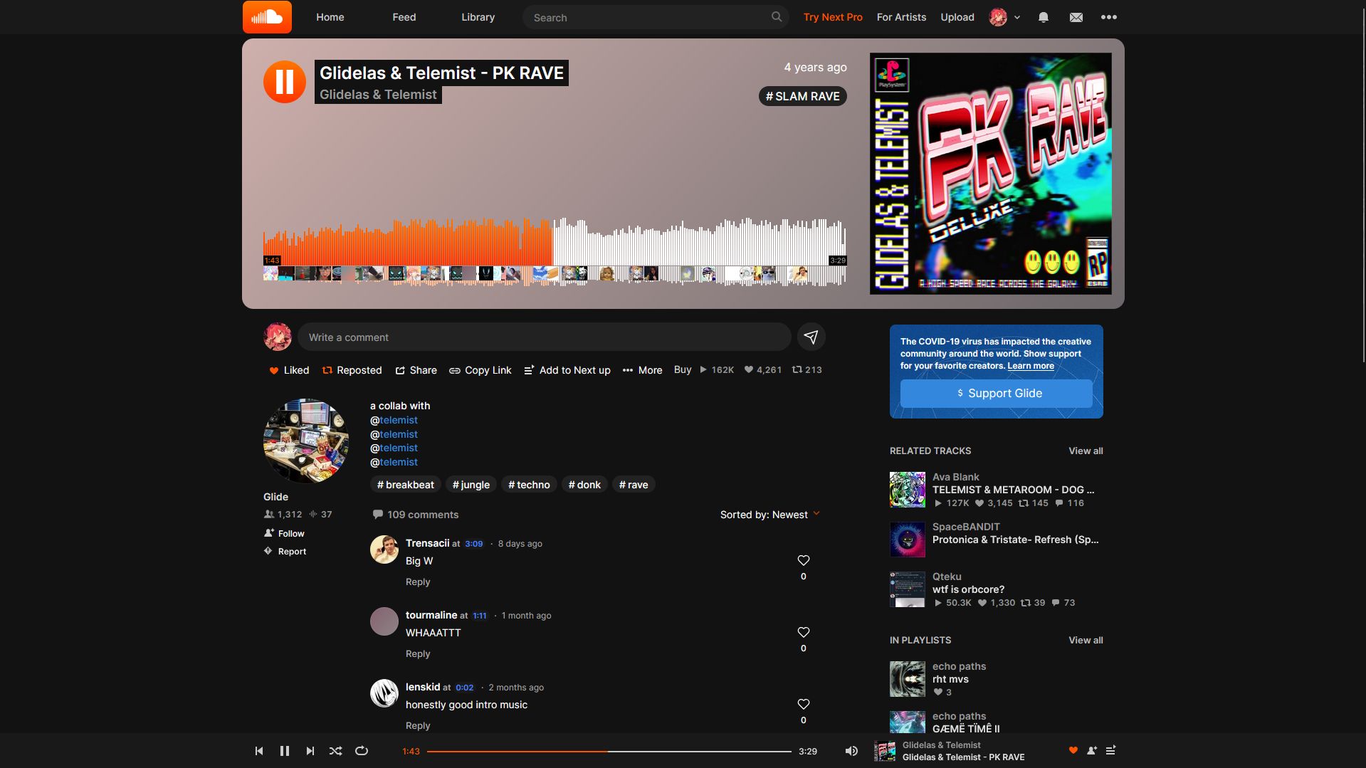 Screenshot of Soundcloud Revamped Dark Theme