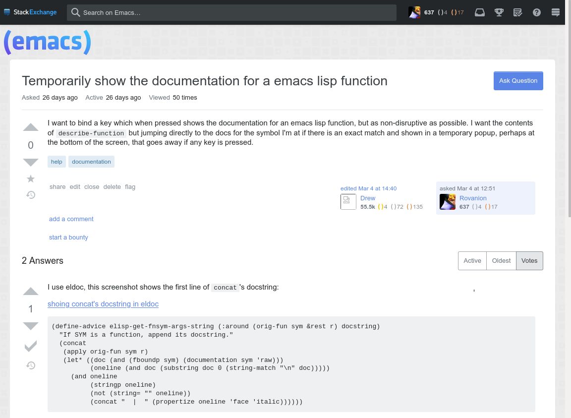 Screenshot of Hide sidebars on StackOverflow and StackExchange
