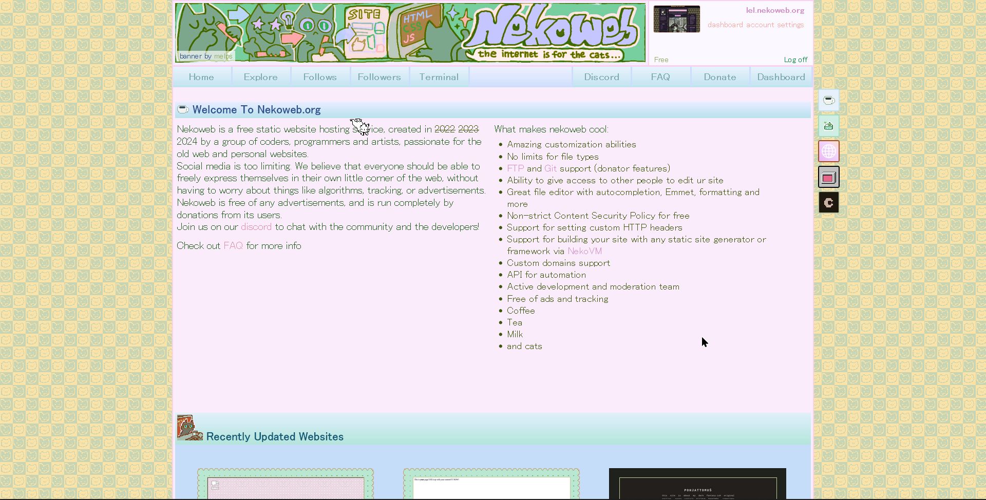 Screenshot of Catnip Trip NekoWeb