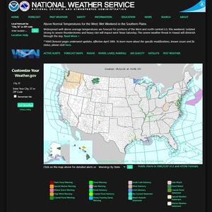 Screenshot of National Weather Service Dark Mode