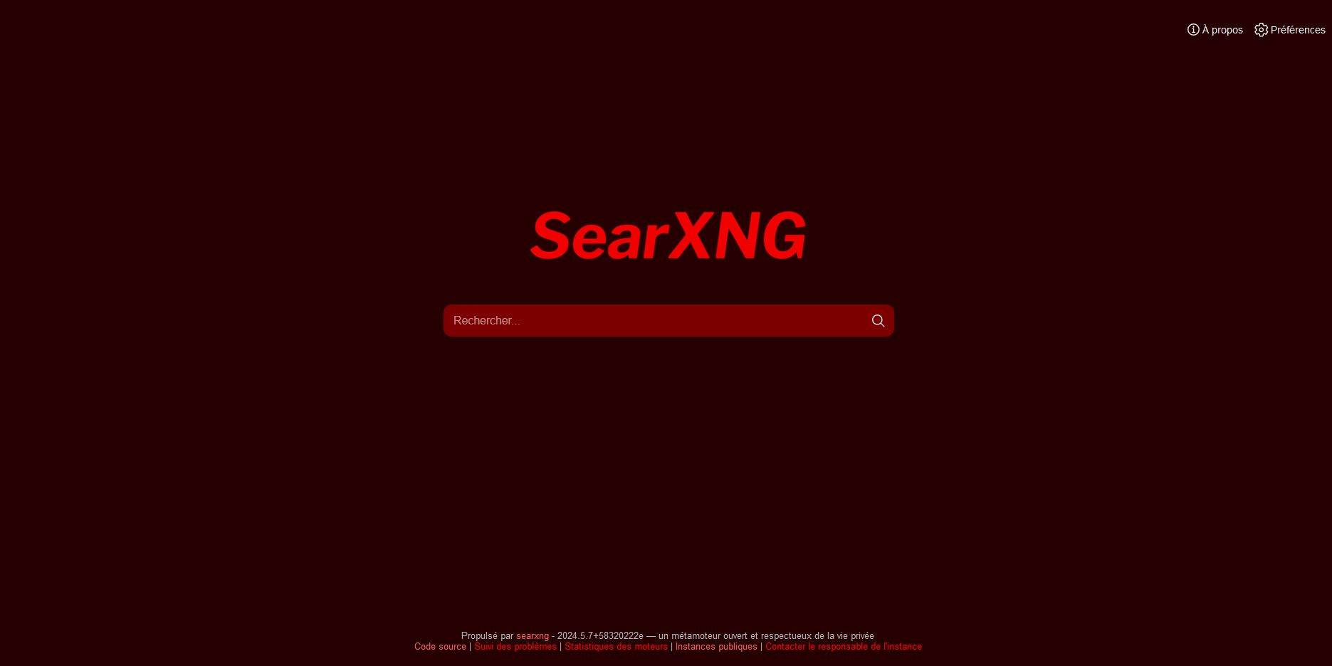 Screenshot of SearXNG Red