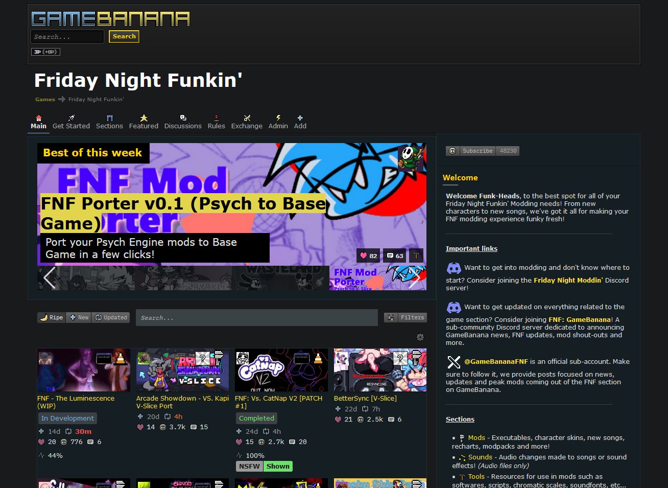 Screenshot of GAMEBANANA 2011