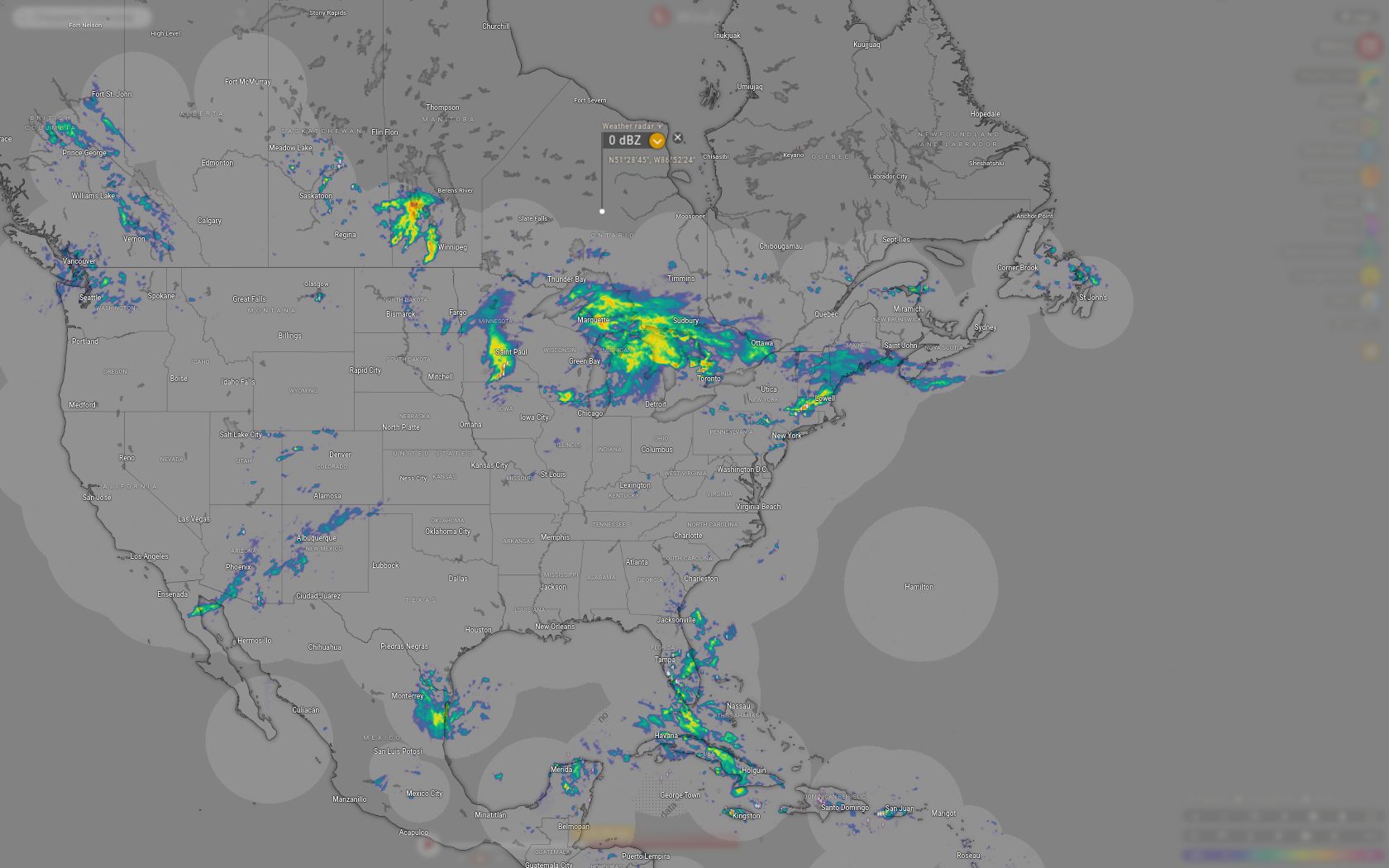 Screenshot of Windy.com - Clutter-Free Full Map View