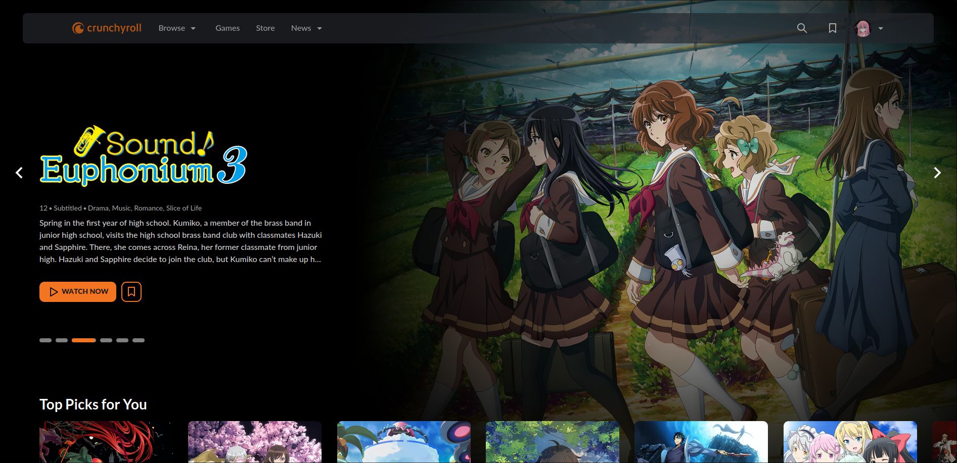 Screenshot of improved-crunchyroll