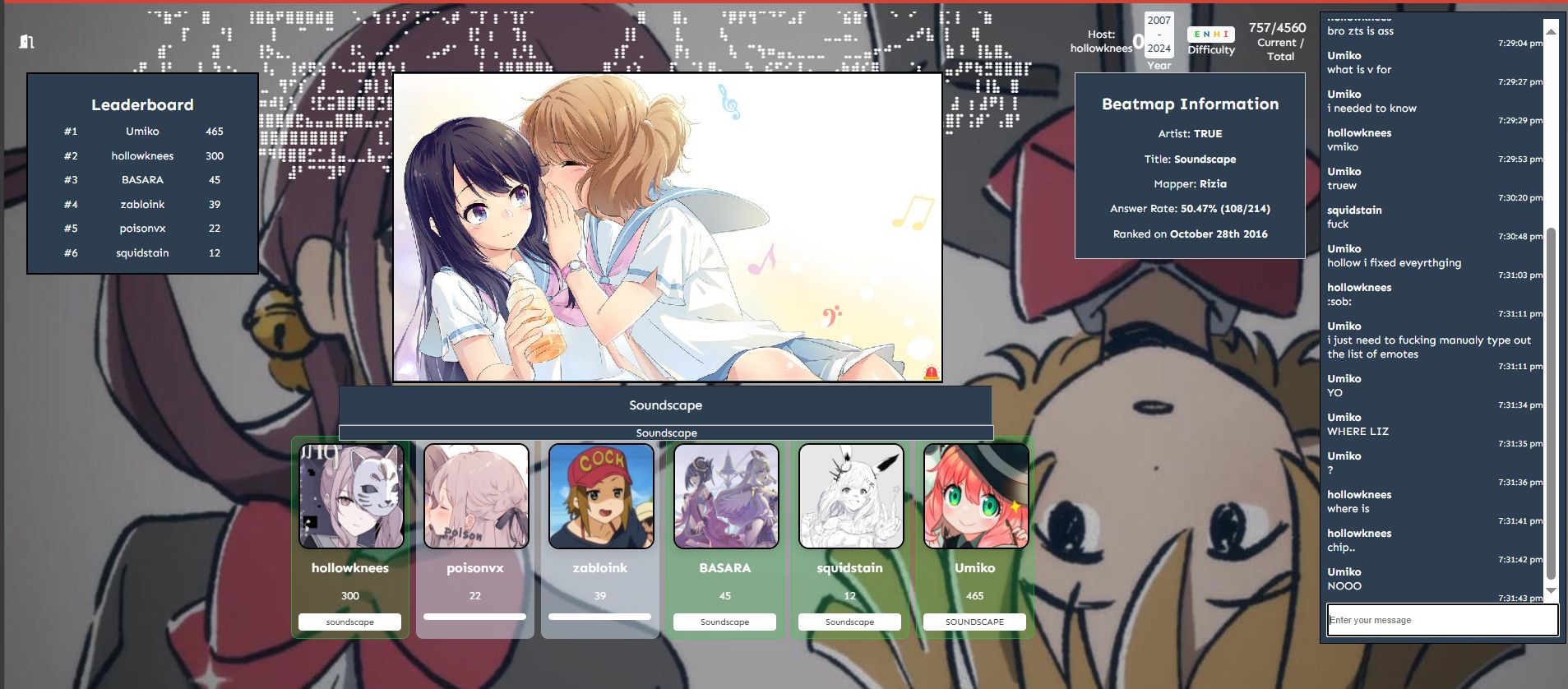 Screenshot of osuMusicQuiz Theme